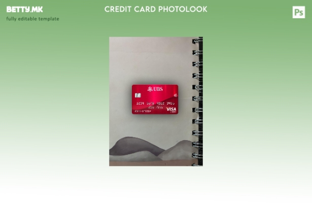 модерен стил Швајцарија UBS банка виза класична картичка photolook преден шаблон